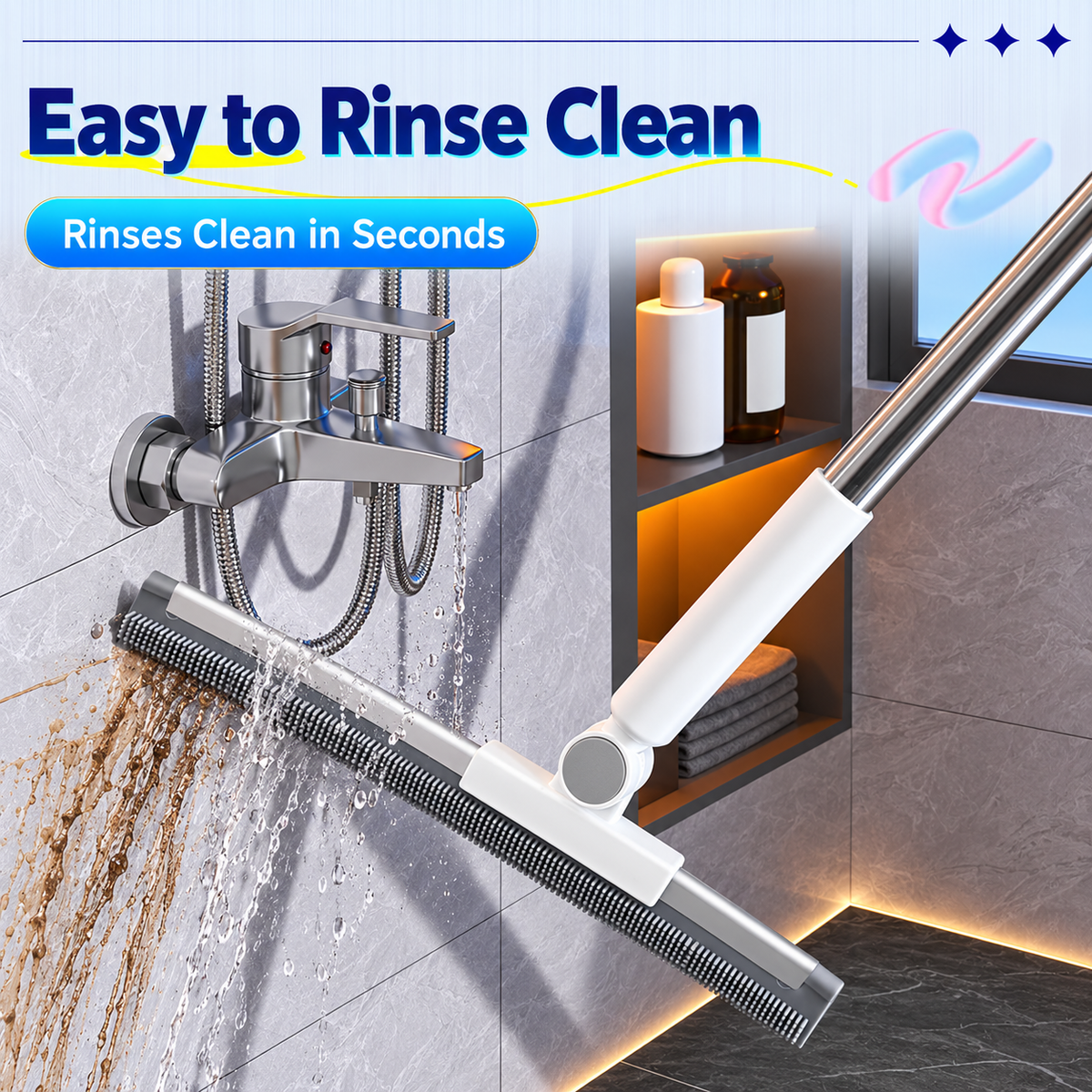 FlexSweep 3-in-1 Magic Broom & Floor Squeegee