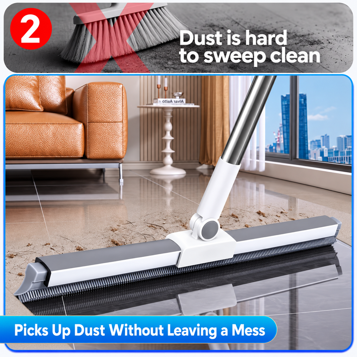FlexSweep 3-in-1 Magic Broom & Floor Squeegee