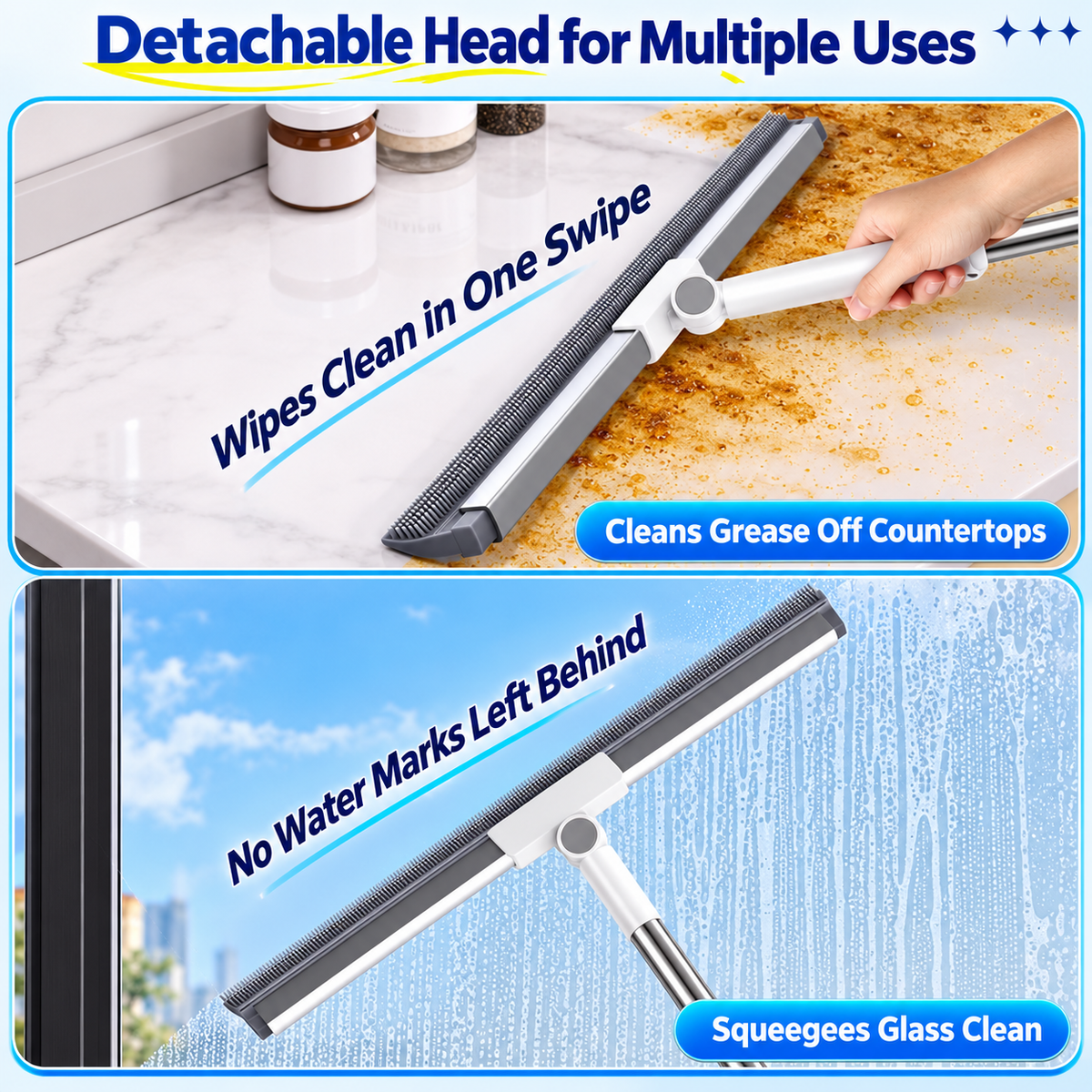 FlexSweep 3-in-1 Magic Broom & Floor Squeegee