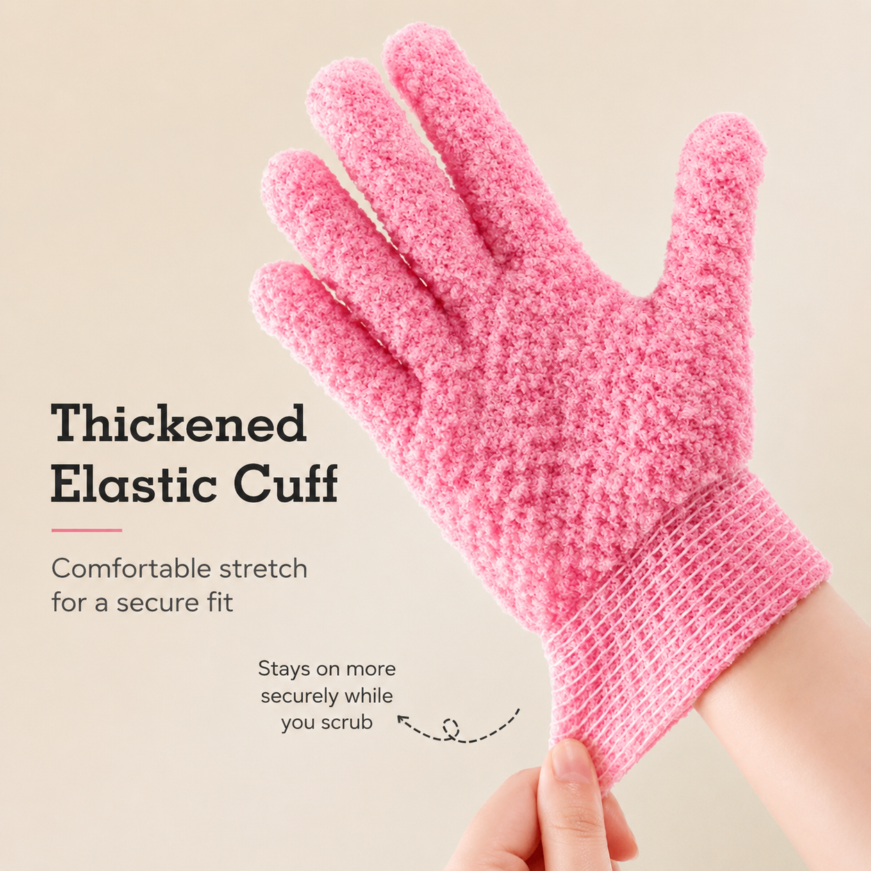 2 Pairs PureScrub 3D Textured Five-Finger Exfoliating Bath Glove