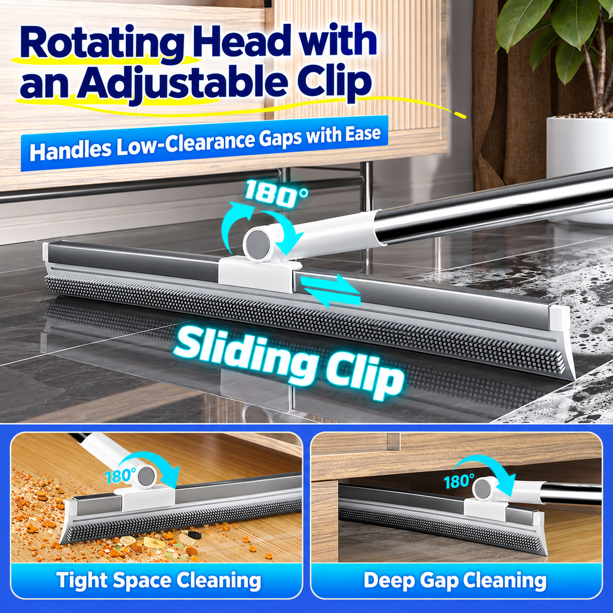 FlexSweep 3-in-1 Magic Broom & Floor Squeegee
