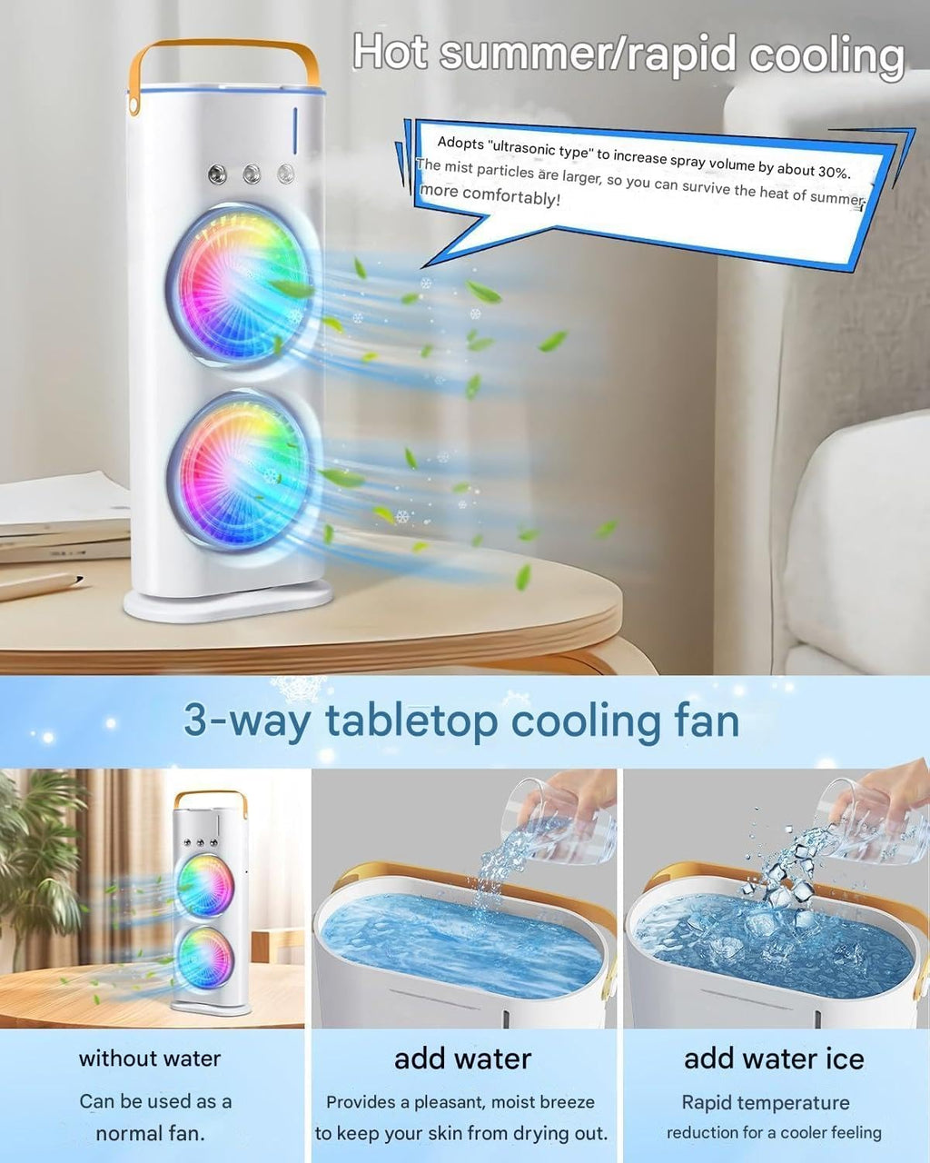 4000mAh Double Ended Spray Fan, Cold Air Fan