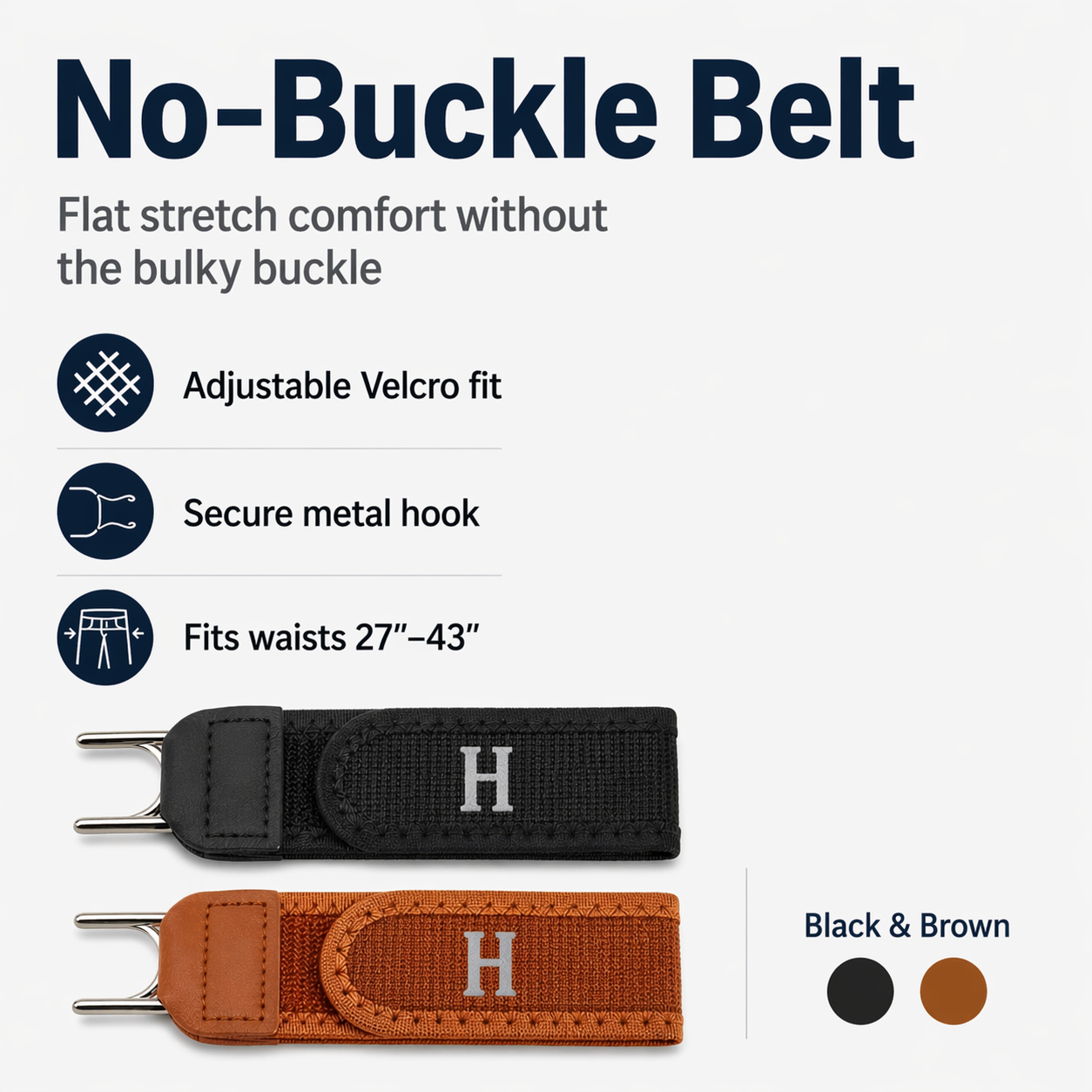 4-Pack No-Buckle Belt for Loose Waistbands