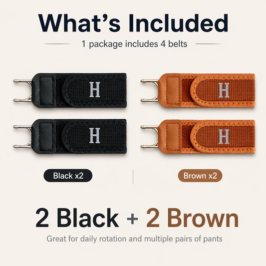 4-Pack No-Buckle Belt for Loose Waistbands