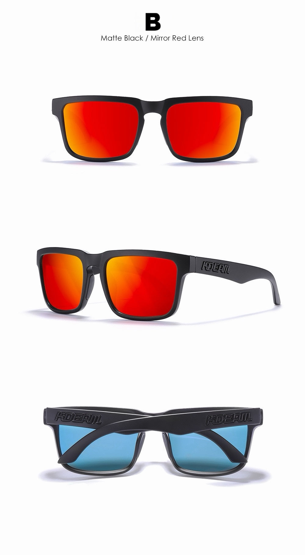 KDEAM Unisex Polarized Anti-Glare Outdoor Sunglasses with UV400 Protection