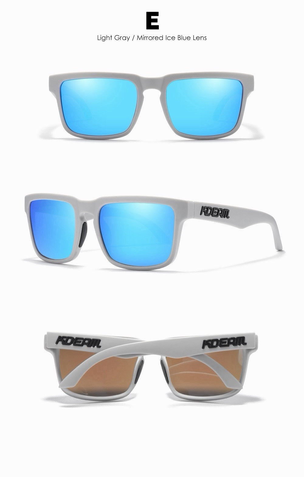 KDEAM Unisex Polarized Anti-Glare Outdoor Sunglasses with UV400 Protection