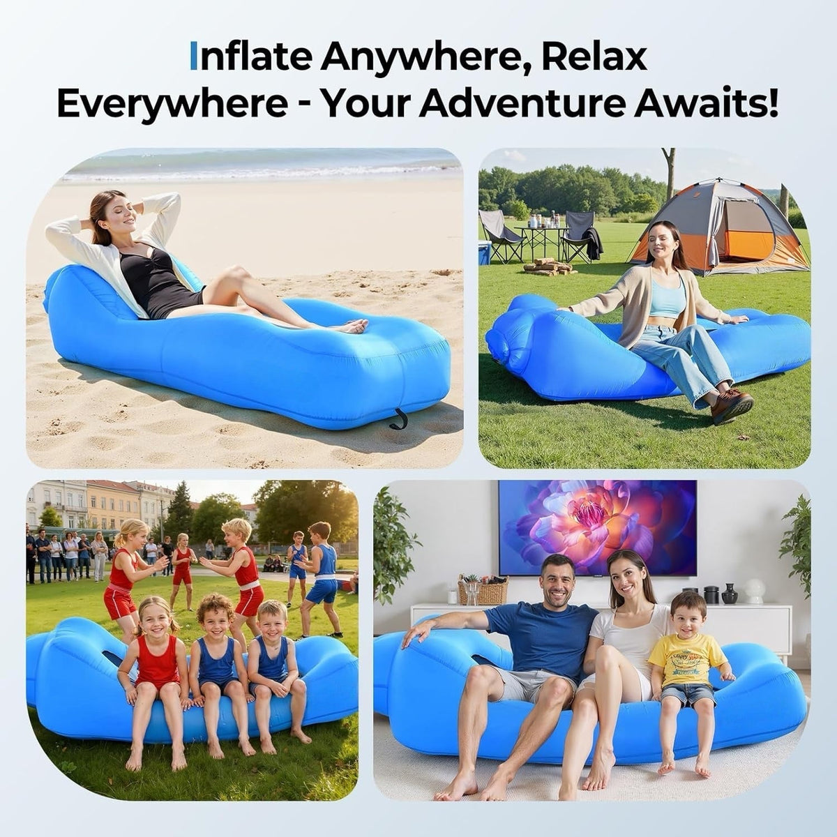 AeroLounge Go – Compact Pump-Free Inflatable Lounger