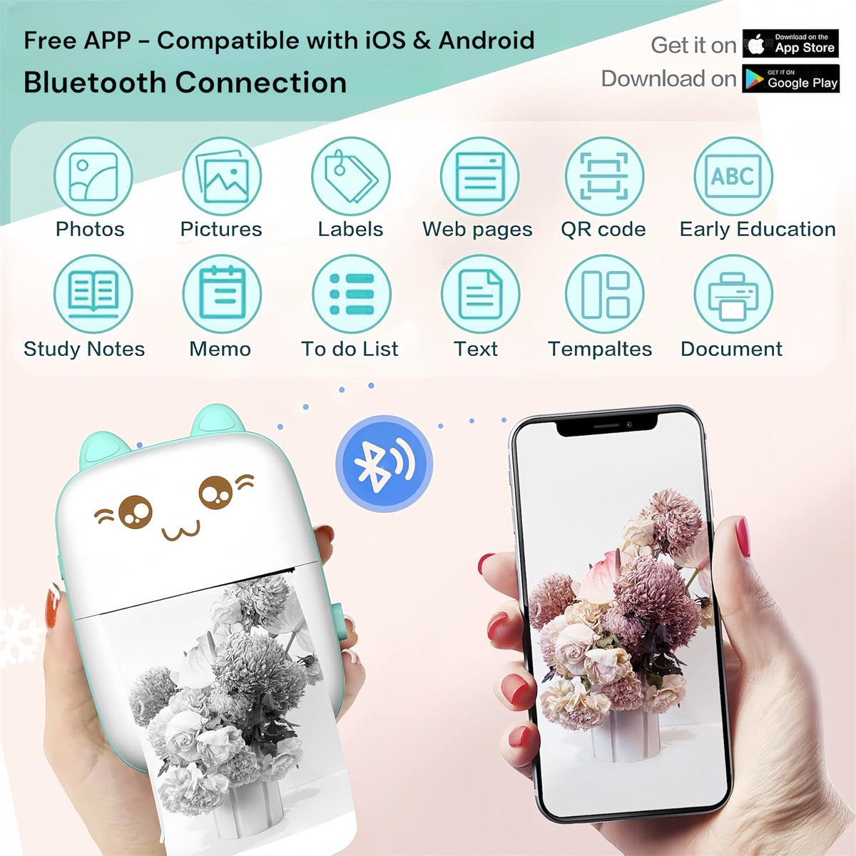 Mini Bluetooth Thermal Printer – Fun & Easy Wireless Printing