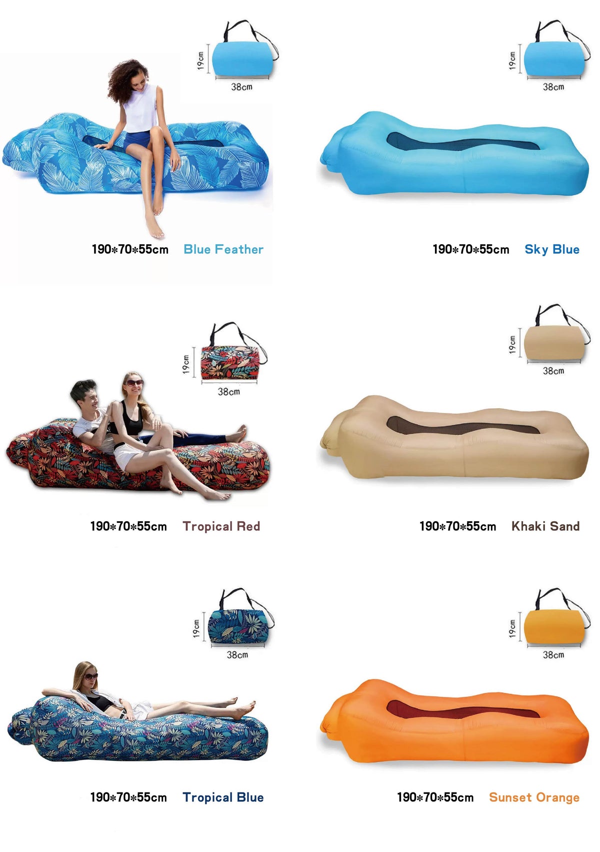 AeroLounge Go – Compact Pump-Free Inflatable Lounger